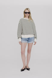 ANINE BING Dean Sweatshirt - Black Stripe French Terry - On Model Video 