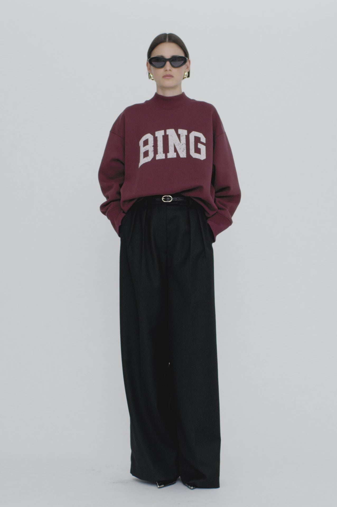 ANINE BING Bradie Sweatshirt Bing - Deep Burgundy