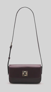 ANINE BING Elly Crossbody Bag - High-Shine Burgundy