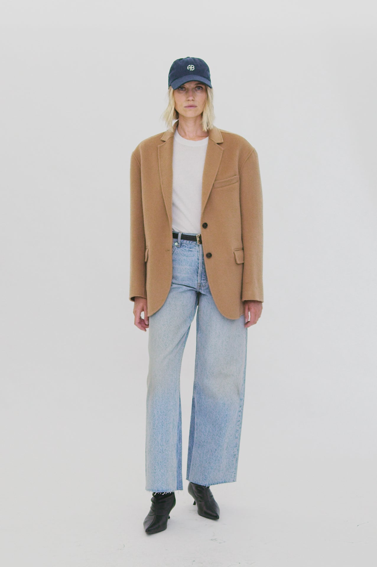 ANINE BING Jeremy Baseball Cap AB - Washed Navy - On Model Video 