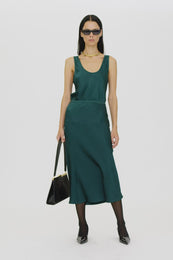 ANINE BING Bar Silk Skirt - Dark Teal - On Model Video 