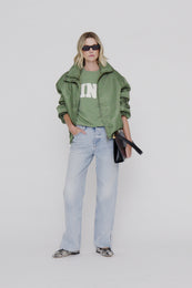 ANINE BING Cyrus Jacket - Olive - on model front video