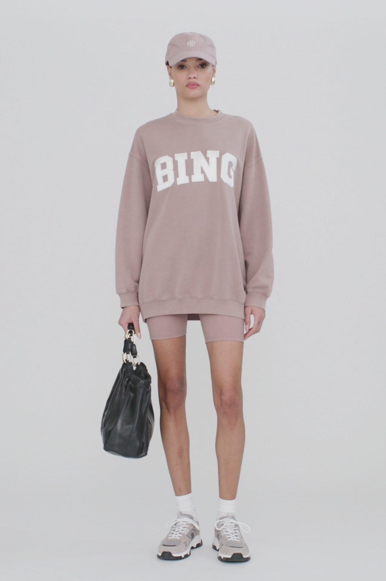 ANINE BING Tyler Sweatshirt Satin Bing - Washed Iron 