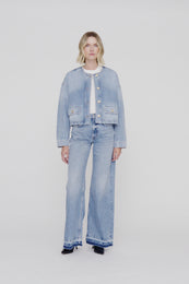 ANINE BING Lewis Jean - Caspian Blue - on model front - on model front video