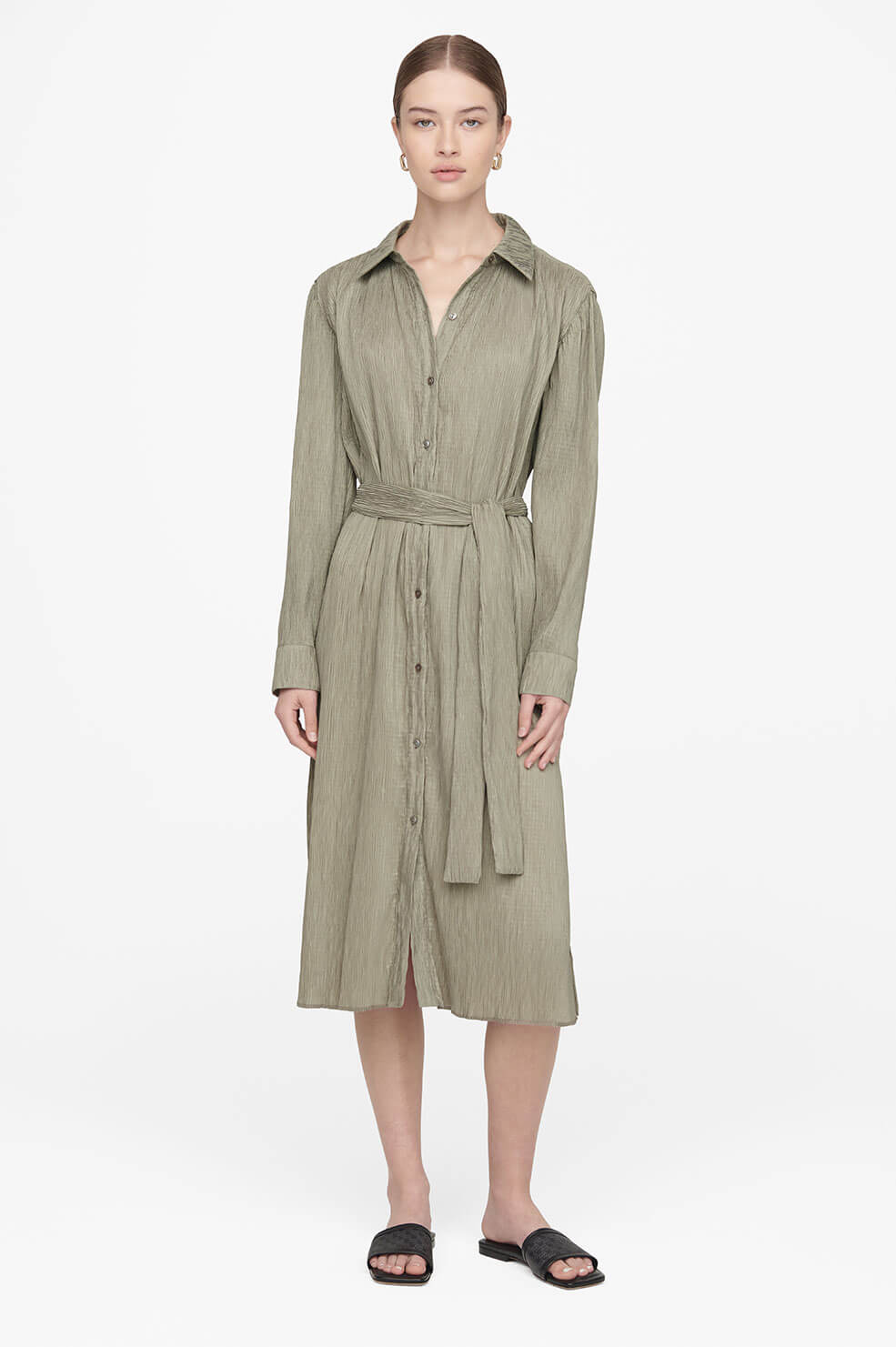 ANINE BING Alma Dress - Green Khaki