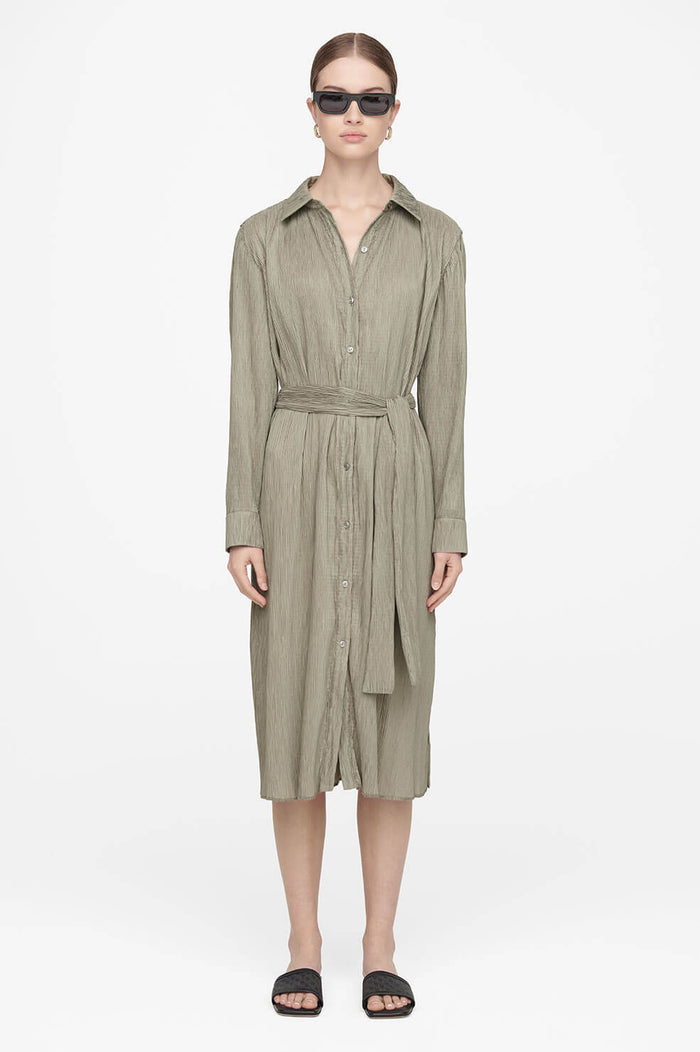 ANINE BING Alma Dress - Green Khaki