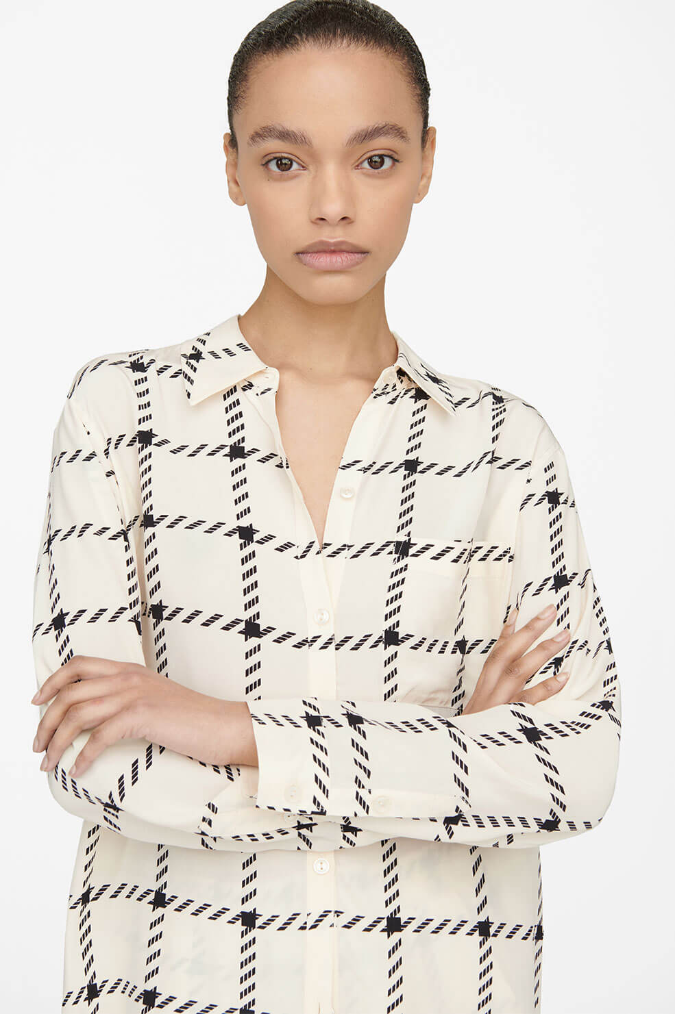 ANINE BING Aspen Shirt - Cream Check