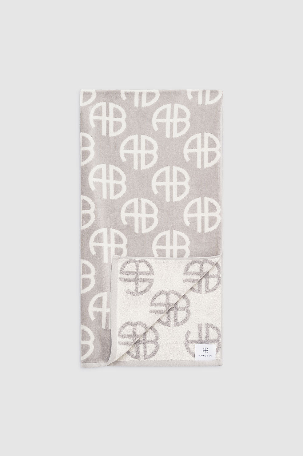 ANINE BING Bahia Towel - Beige Monogram Print – ANINE BING EU