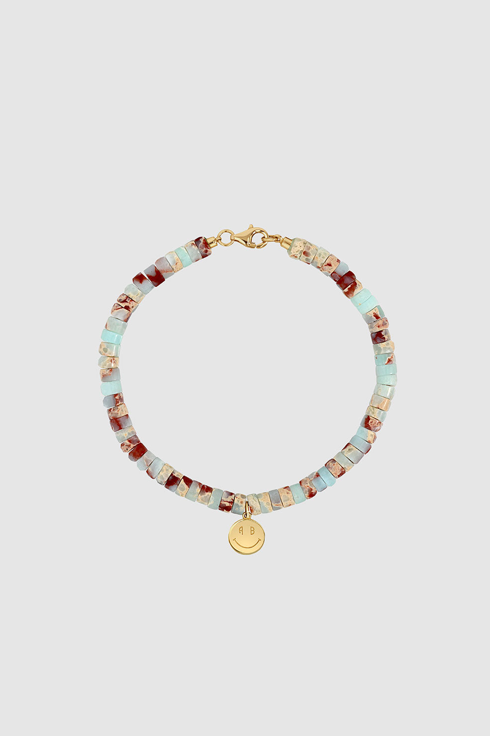 Bead Bracelet With Smile Charm - 14k Gold View 1