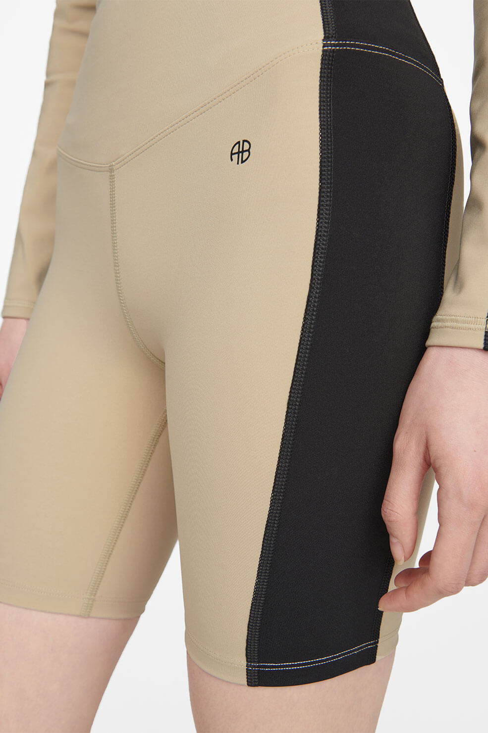 Blake Biker Short - Tan And Black