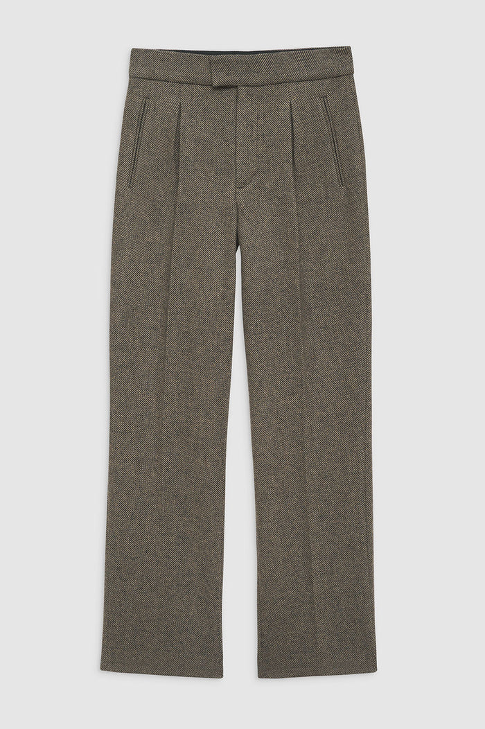 ANINE BING Brice Trouser - Black And Tan Herringbone