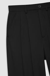 ANINE BING Carrie Pant - Black Silk - Detail View