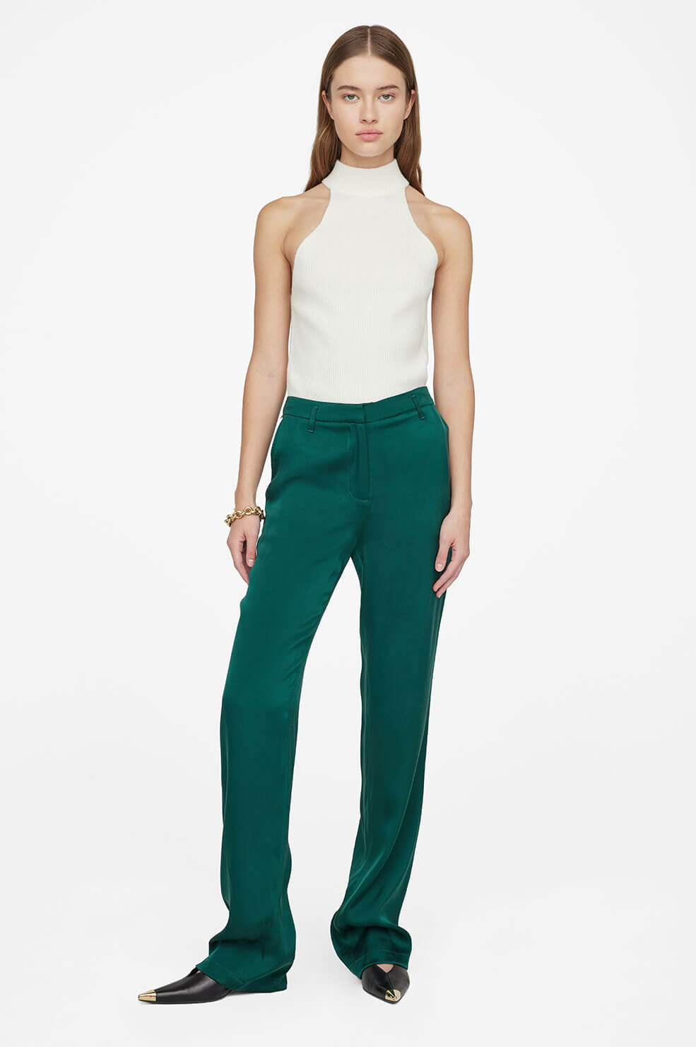 ANINE BING Classic Pant - Emerald Green