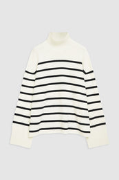 ANINE BING Courtney Sweater - Ivory And Black Stripe