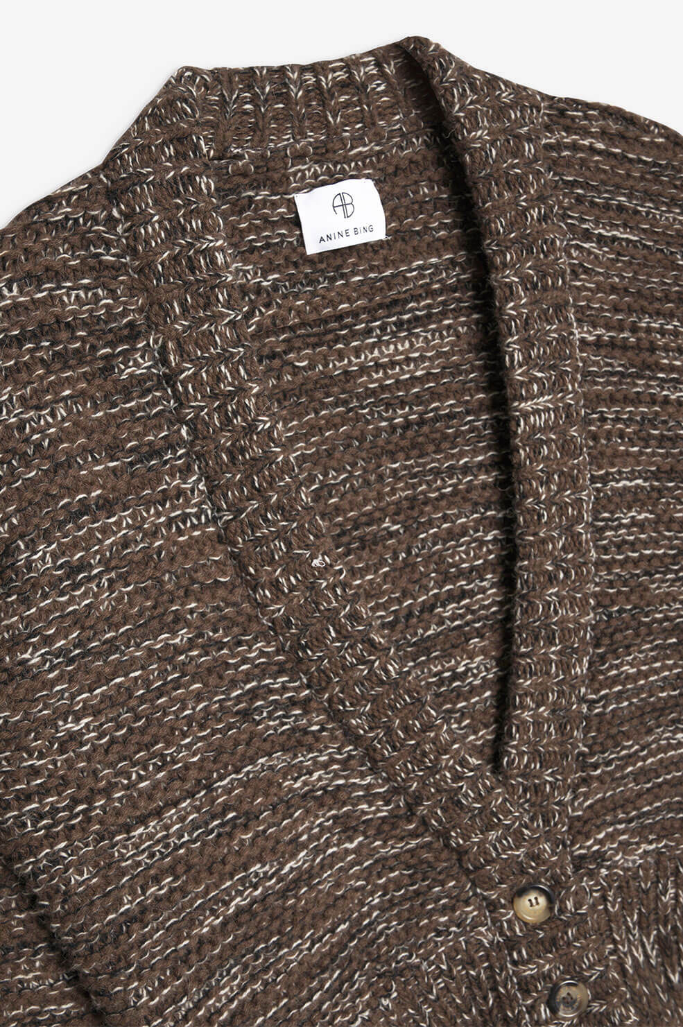 ANINE BING Dayna Cardigan - Marled Brown