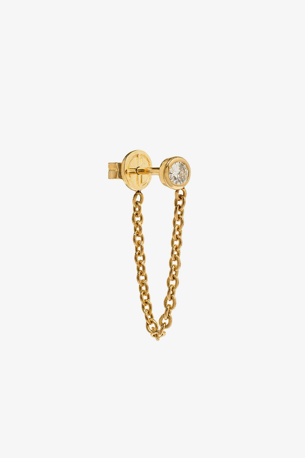 Diamond Chain Earring - Gold View 2