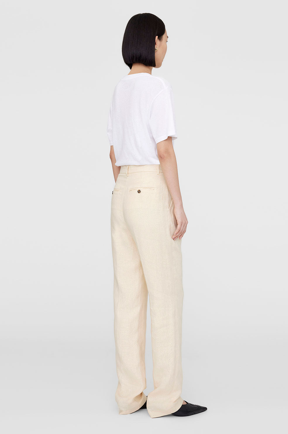 Jay Trouser - Light Yellow Linen View 2