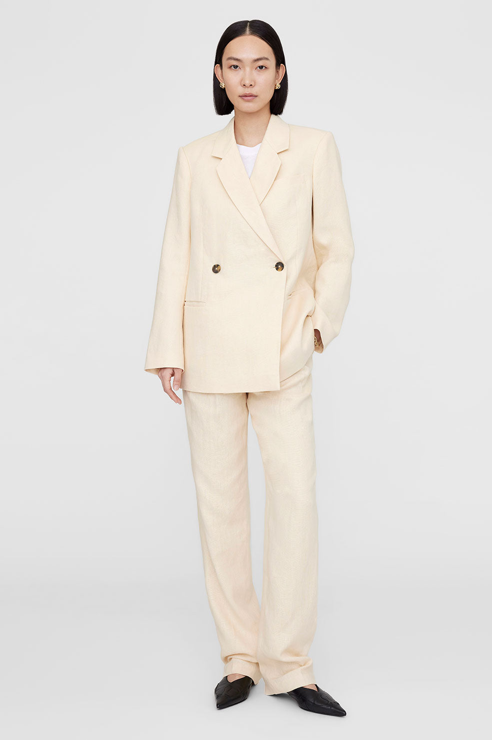Jay Trouser - Light Yellow Linen View 5