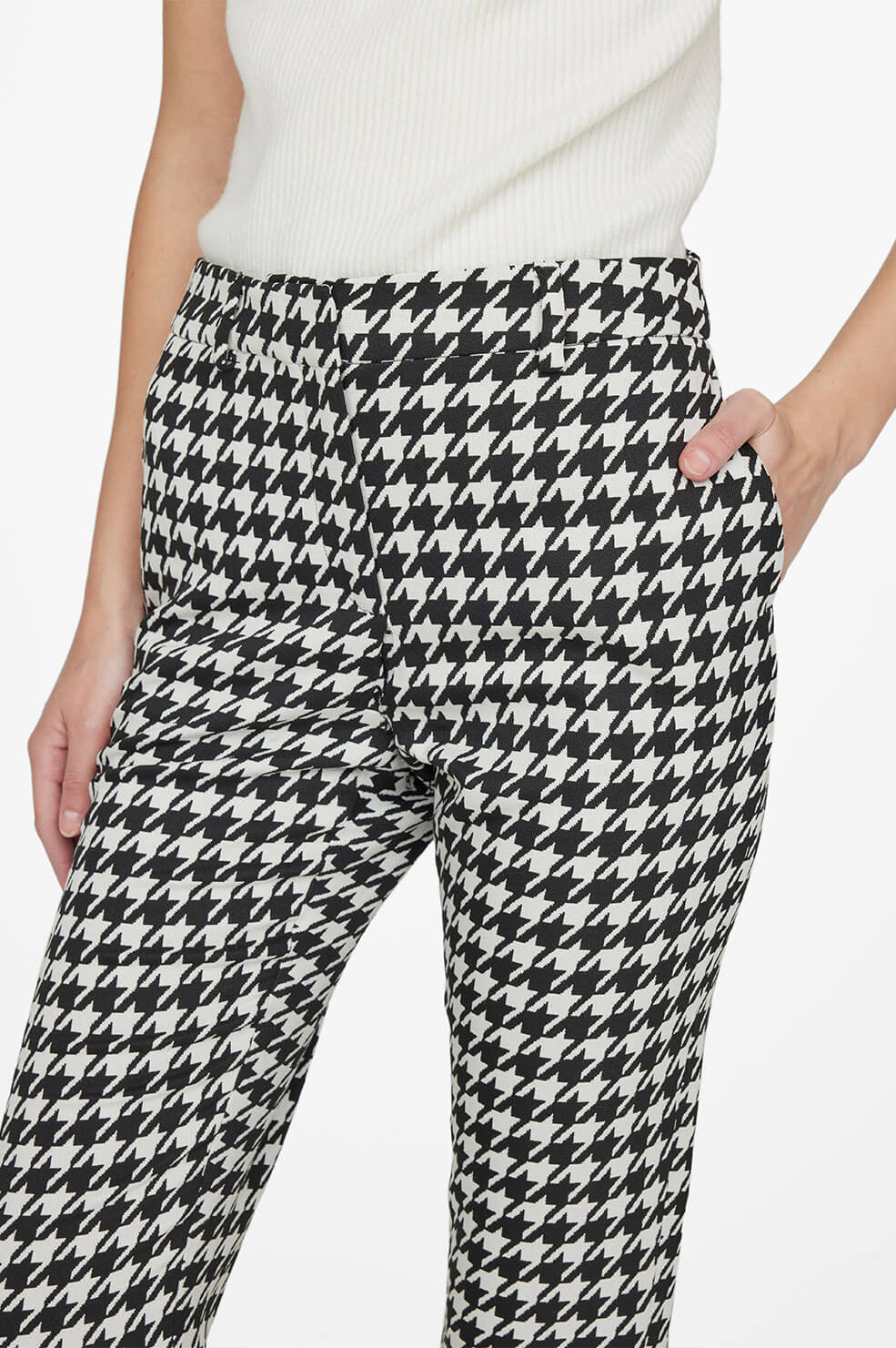 Jocelyn Trouser - Black And White Houndstooth