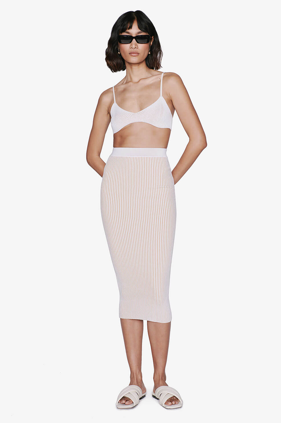 Julian Skirt - Ivory And Camel