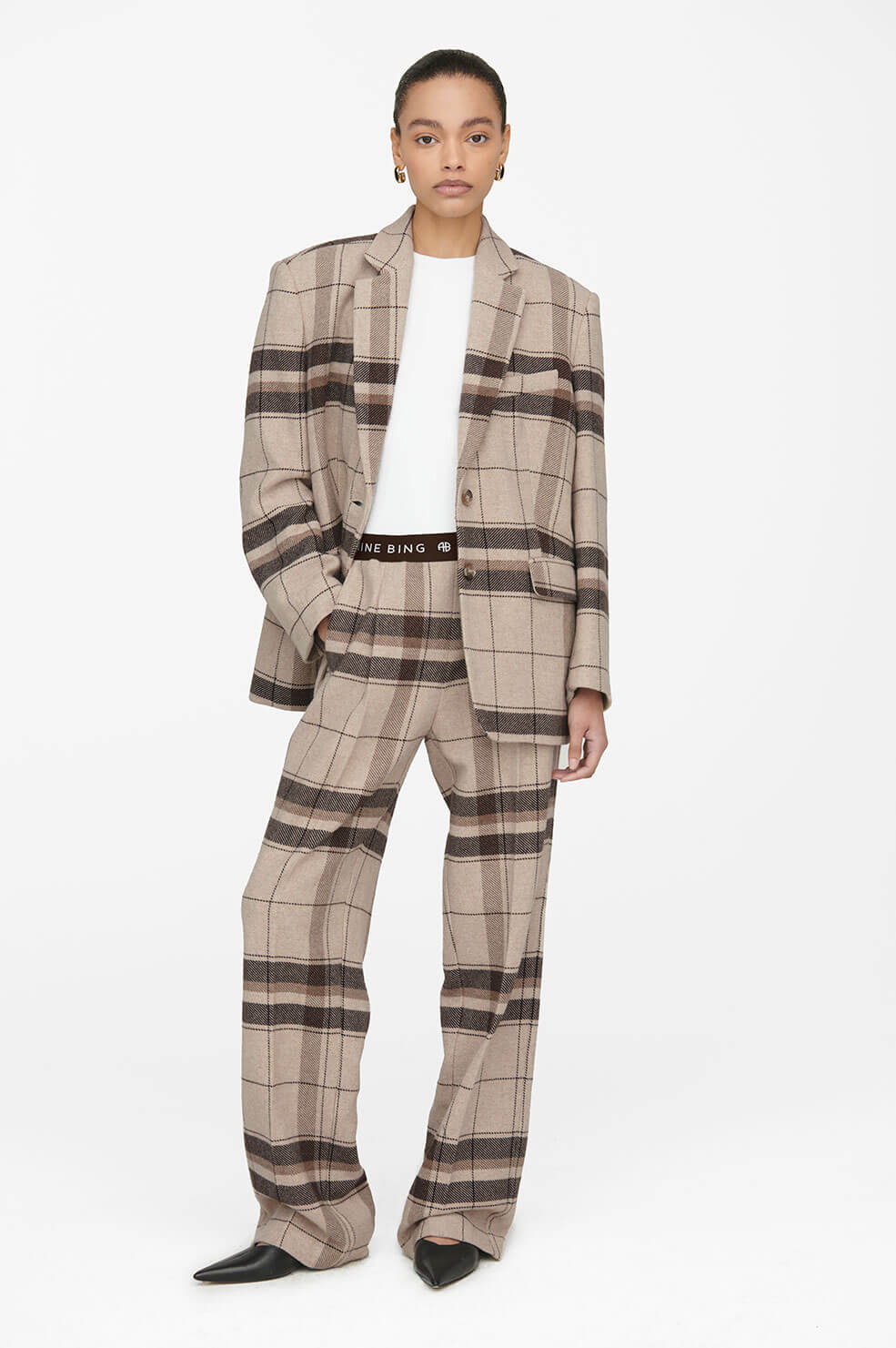 Karina Pant - Khaki Plaid