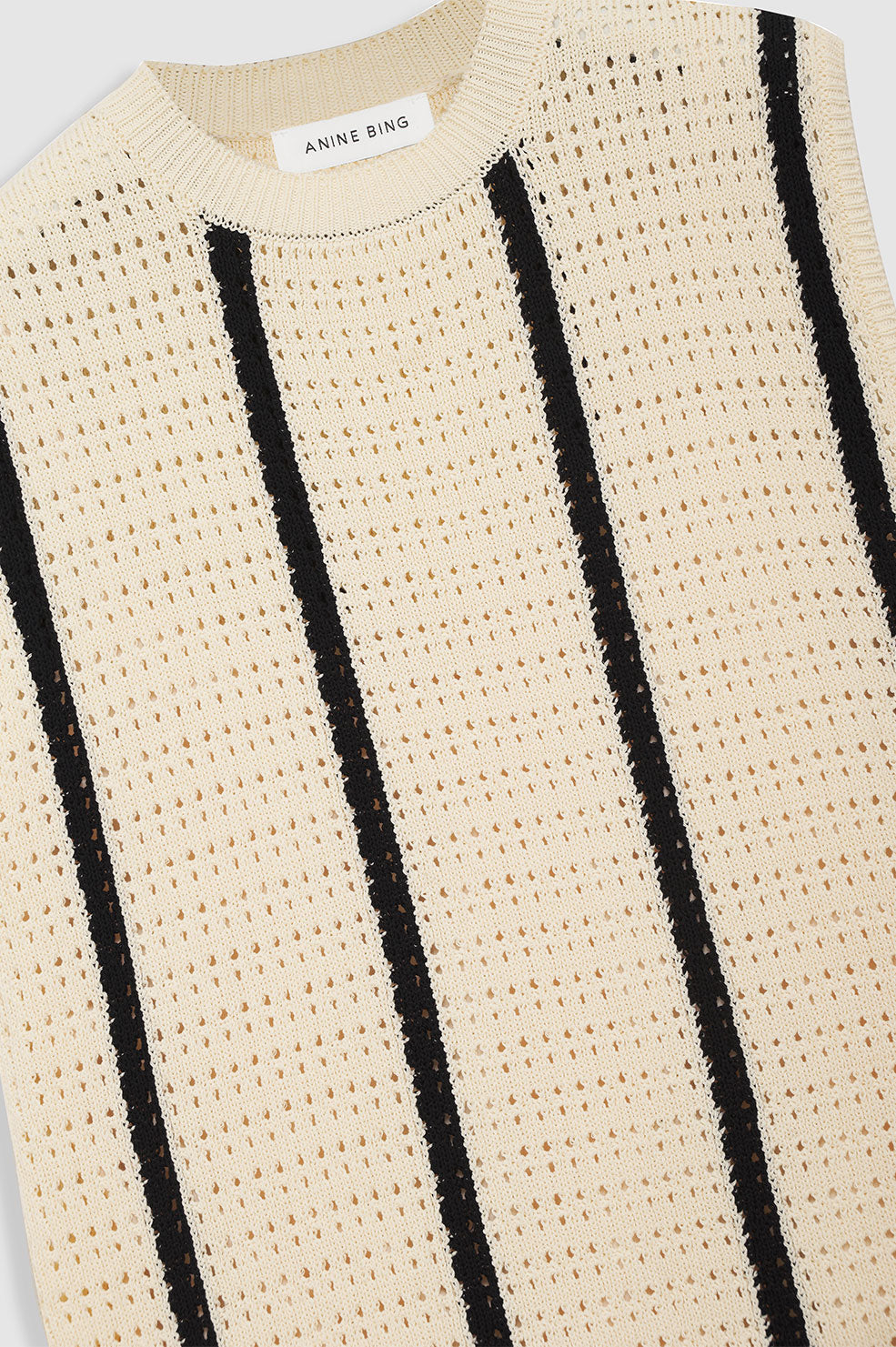 ANINE BING Lanie Dress - Ivory And Black Stripe