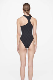 ANINE BING Lesly One Piece - Black Monogram Print