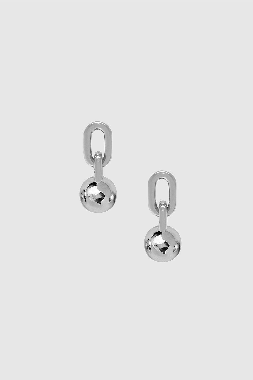ANINE BING Link Ball Drop Earrings - Silver