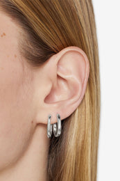 Link Hoop Earrings - Silver