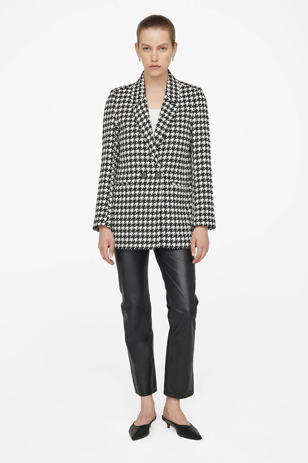 Madeleine Blazer - Black And White Houndstooth