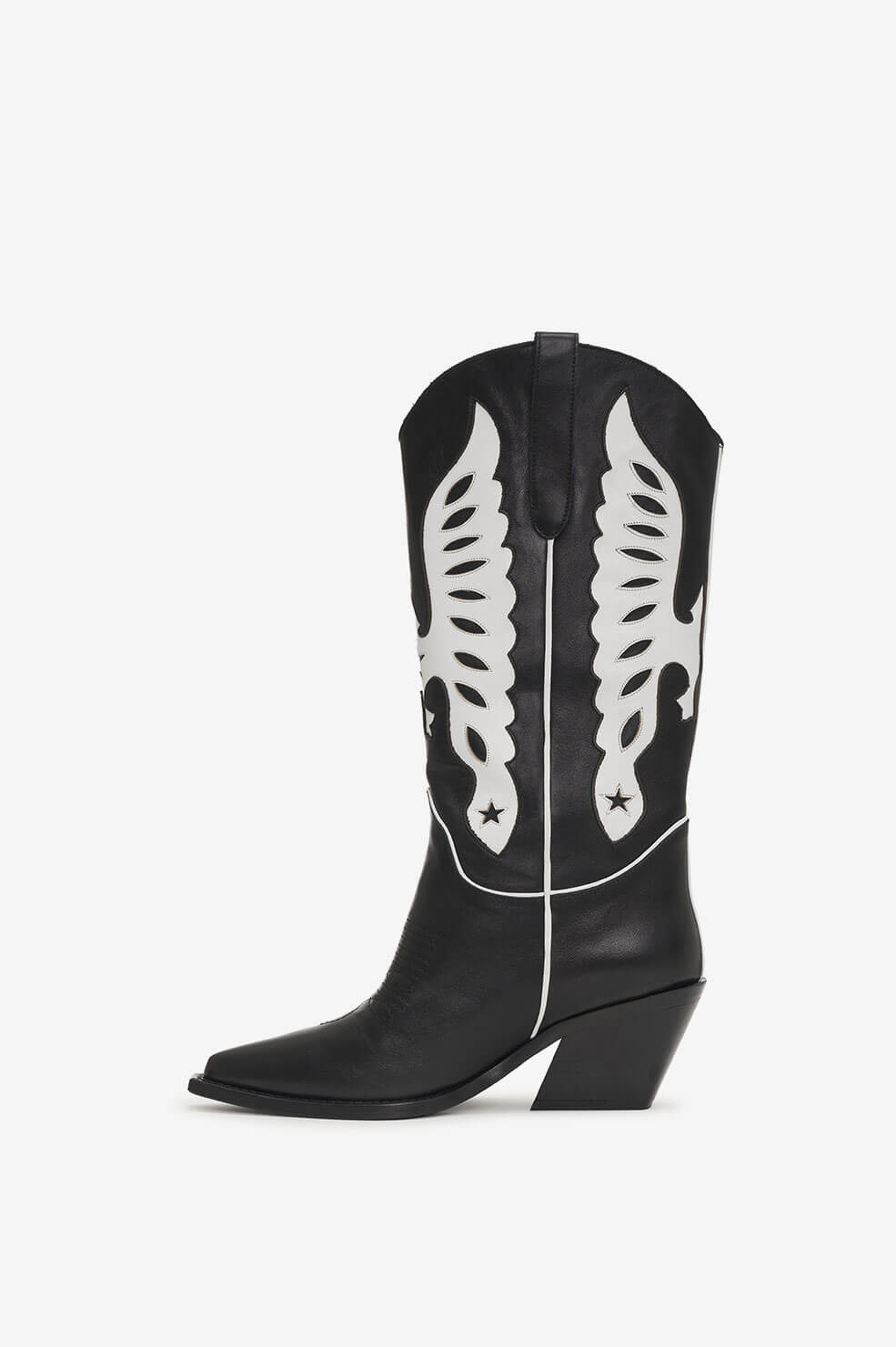 ANINE BING Mid Calf Tania Boots - Black And White