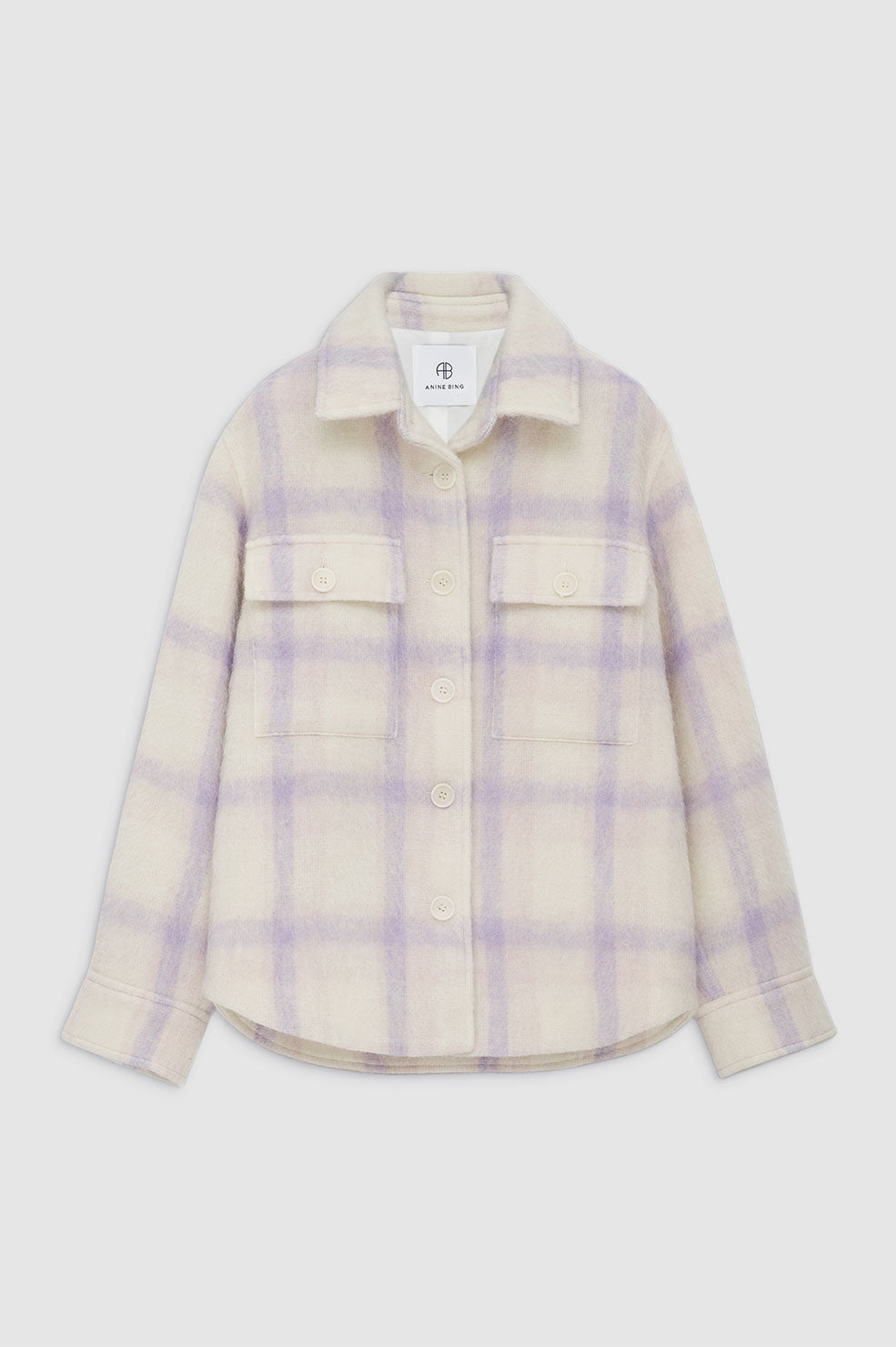 ANINE BING Phoebe Jacket- Lavender And Cream Check