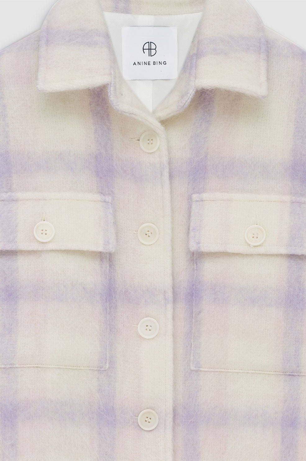 ANINE BING Phoebe Jacket- Lavender And Cream Check