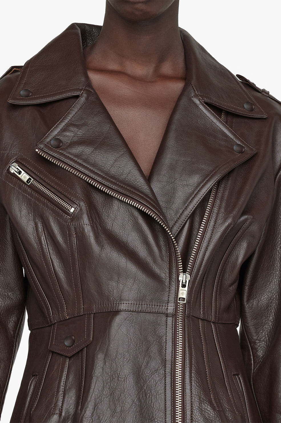 ANINE BING Raven Moto Jacket - Dark Brown