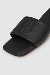 ANINE BING Ria Slides - Black Monogram