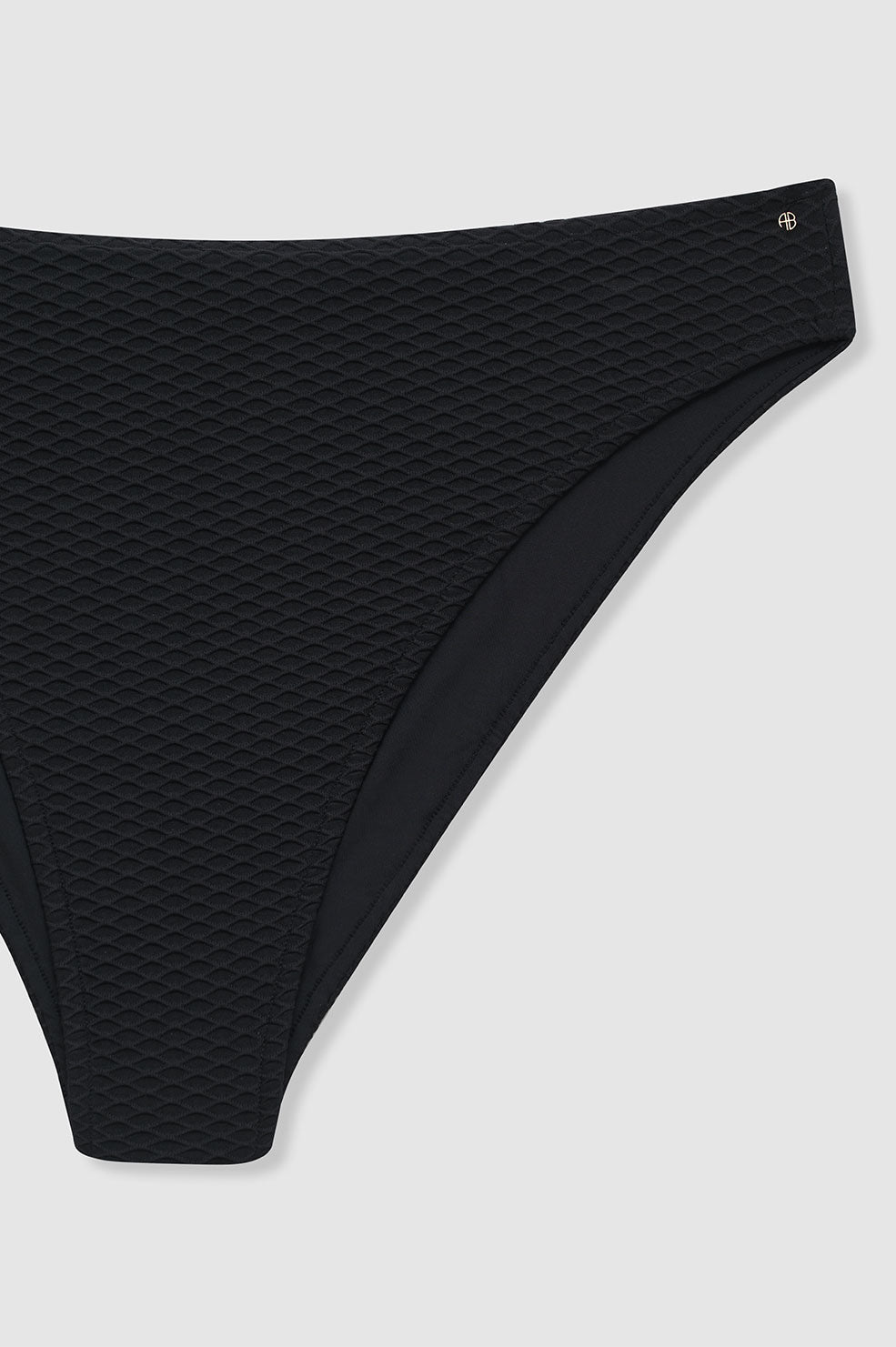 ANINE BING Rita Bikini Bottom - Black - Detail View