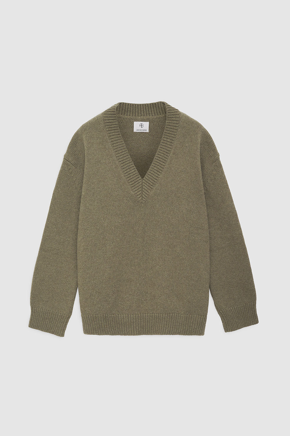 ANINE BING Rosie V Neck Sweater - Olive