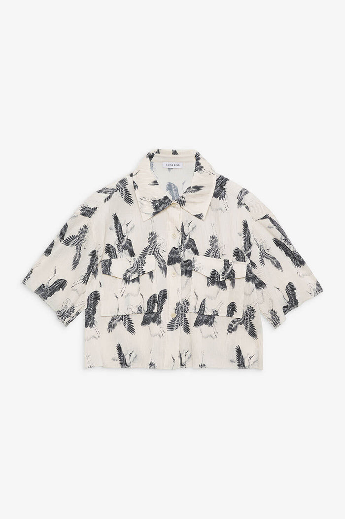 ANINE BING Scout Shirt - Crane Print