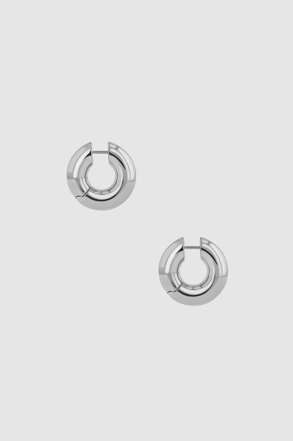 Small Bold Link Hoops - Silver