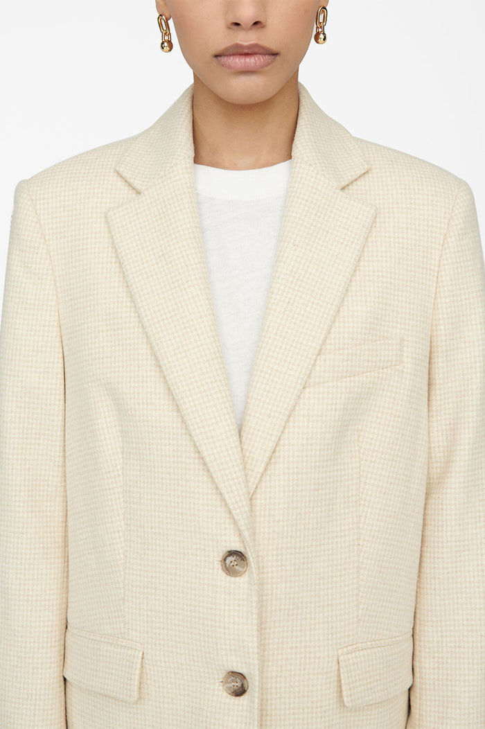 ANINE BING Sonora Blazer - Buttercream Houndstooth