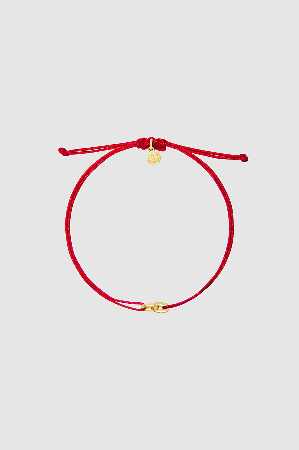 String Link Bracelet - 14k Gold And Red