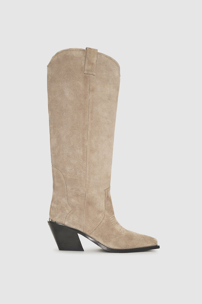 ANINE BING Tall Tania Boots - Ash Grey Suede
