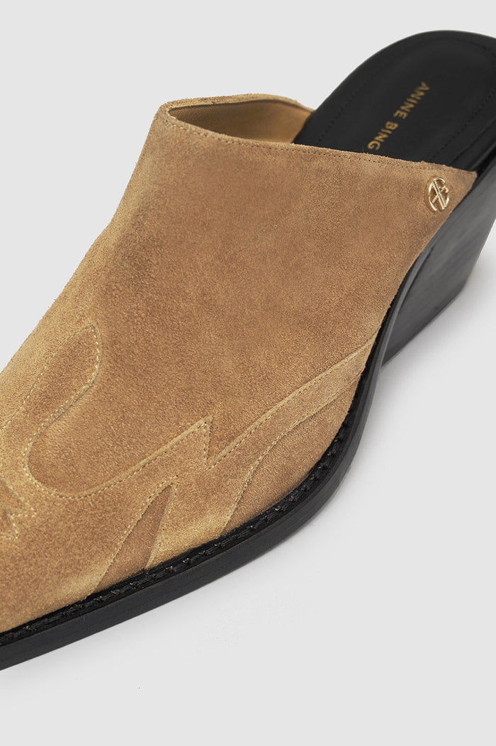 ANINE BING Tania Mules - Camel - Detail View