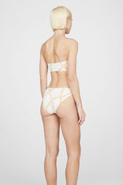 ANINE BING Viv Bikini Bottom - Cream And Tan Link Print