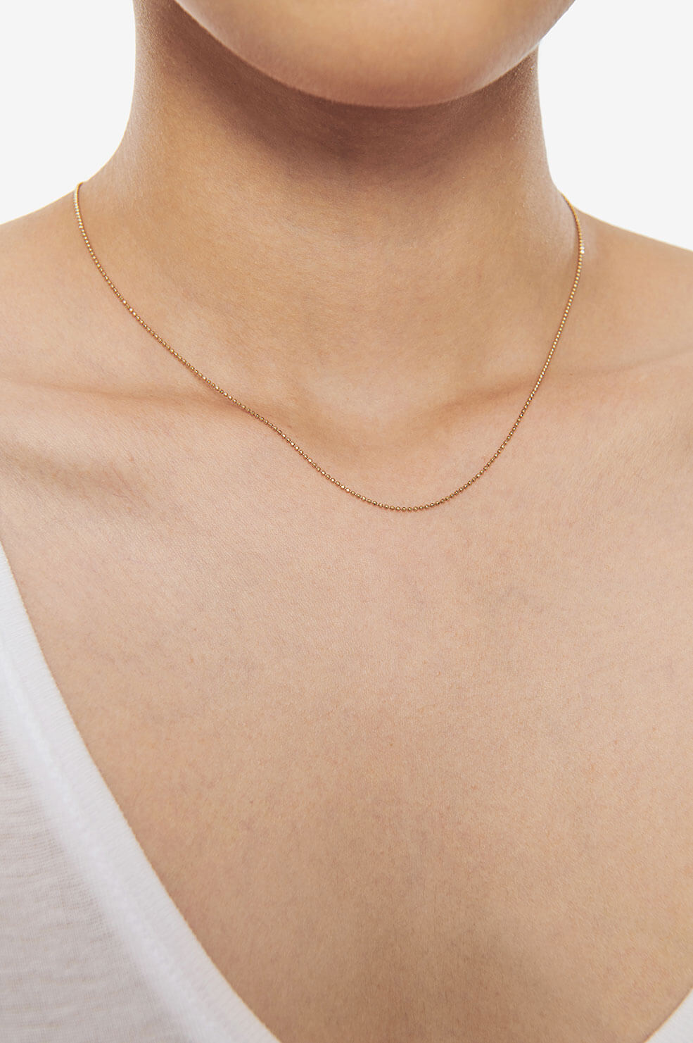 Beaded Chain Necklace - Gold View 3