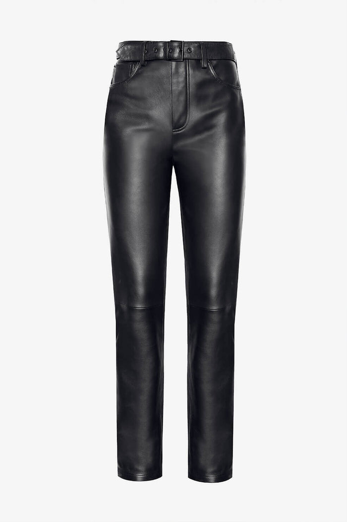 ANINE BING Connor Leather Pants - Black