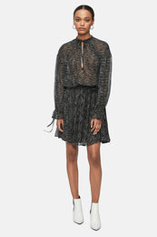 ANINE BING Elliana Dress - Willow Green Zebra