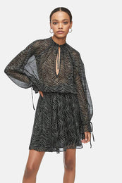 ANINE BING Elliana Dress - Willow Green Zebra