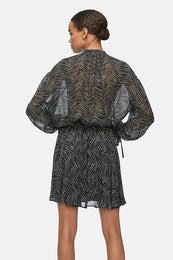 ANINE BING Elliana Dress - Willow Green Zebra