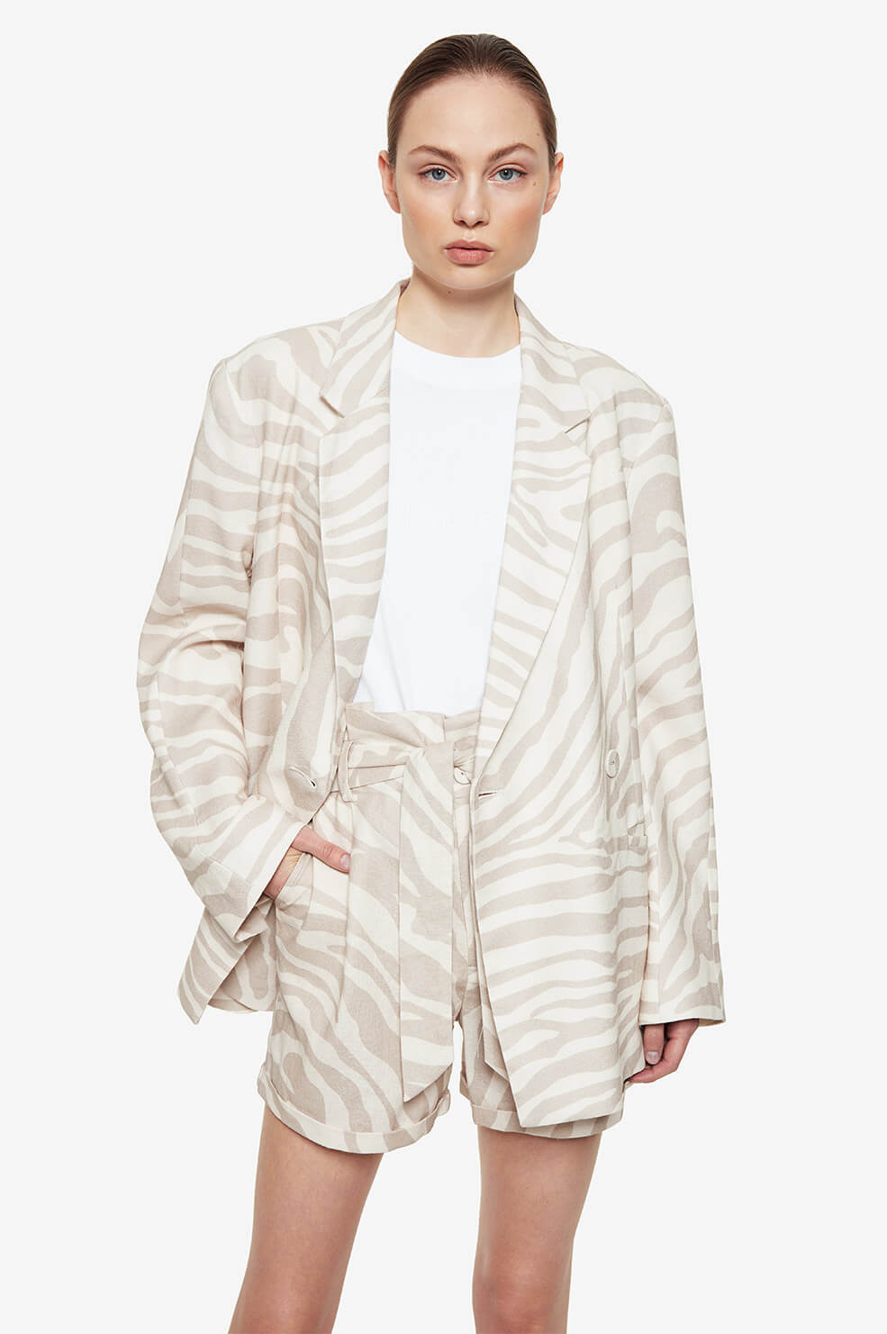 Kaia Blazer - Sand Zebra